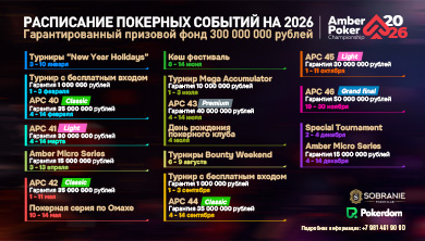 Расписание покерных событий на 2026 год